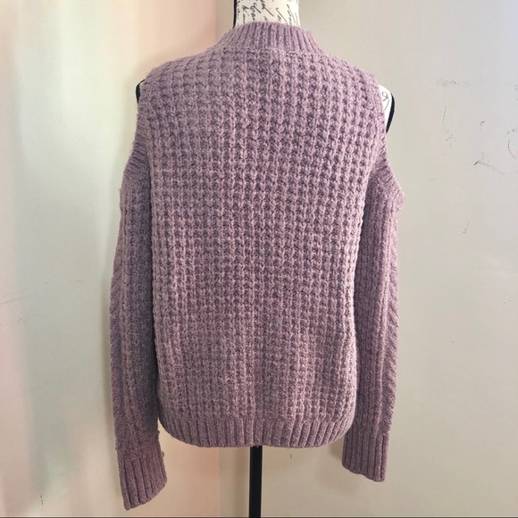 SOLD-Express mauve cold shoulder pullover sweater - Picture 6 of 8